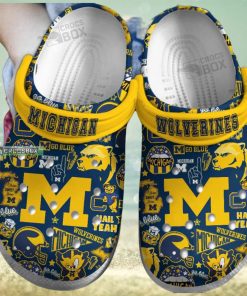 Blue and Yellow NCAA Michigan Wolverines Crocs 1