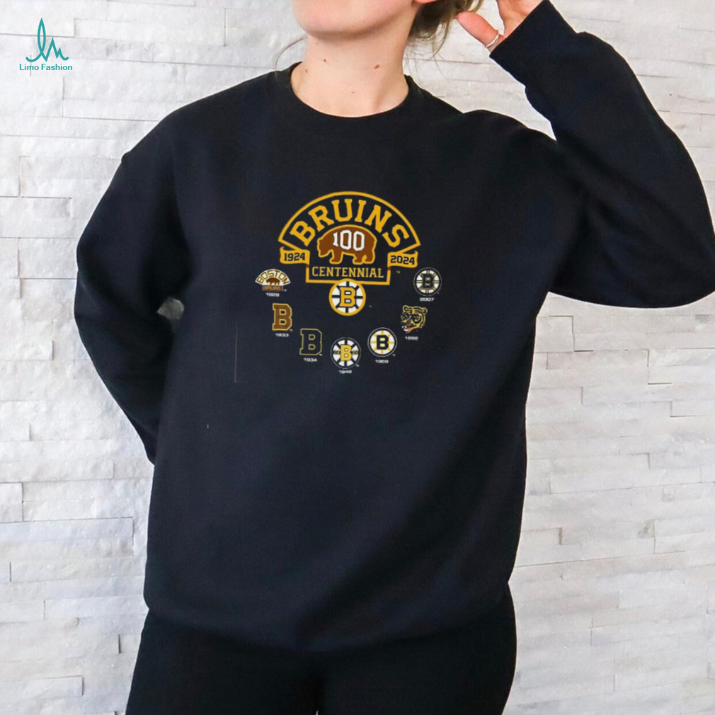 Boston Bruins 100th Season Team Hockey 2024 T Shirt Boston Bruins 100th Season Team Hockey 2024 T Shirt