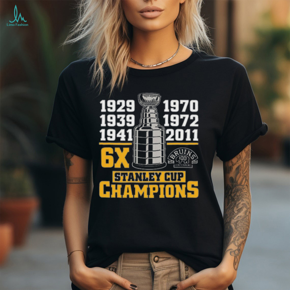 Boston Bruins Centennial 6x Stanley Champs Season Hockey 2024 T Shirt Boston Bruins Centennial 6x Stanley Champs Season Hockey 2024 T Shirt