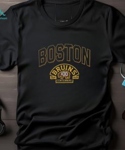 Boston Bruins Logo 1924 2024 Centennial Lock Up Shirt Black