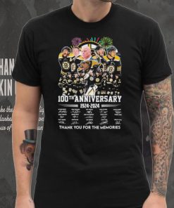 Boston Bruins Team 100th Anniversary 1999 2024 Thank You For The Memories Signatures Shirt, hoodie, sweater, long sleeve and tank top Boston Bruins Team 100th Anniversary 1999 2024 Thank You For The Memories Signatures Shirt