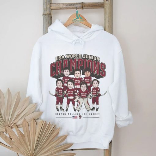 Boston college ice hockey merch usa world junior champions shirt