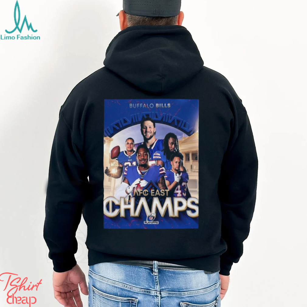 Buffalo Bills 2023 AFC East Champions Four Straight NFL Playoffs Shirt Buffalo Bills 2023 AFC East Champions Four Straight NFL Playoffs Shirt
