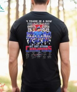 Buffalo Bills 4 years in a row 2023 AFC East Division Champions Signatures Shirt