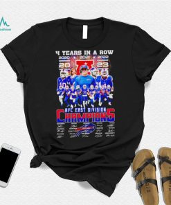 Buffalo Bills 4 years in a row 2023 AFC East Division Champions signatures shirt