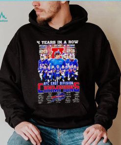 Buffalo Bills 4 years in a row 2023 AFC East Division Champions signatures shirt