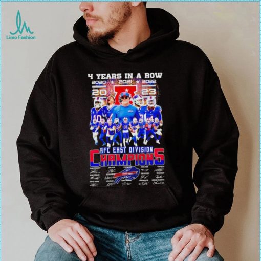 Buffalo Bills 4 years in a row 2023 AFC East Division Champions signatures shirt