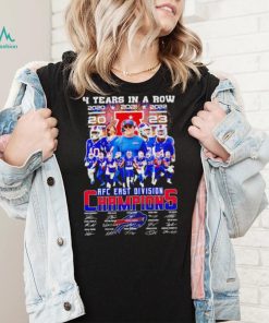 Buffalo Bills 4 years in a row 2023 AFC East Division Champions signatures shirt