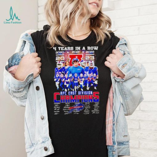 Buffalo Bills 4 years in a row 2023 AFC East Division Champions signatures shirt
