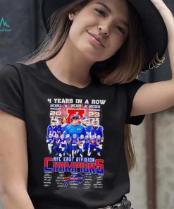 Buffalo Bills 4 years in a row 2023 AFC East Division Champions signatures shirt