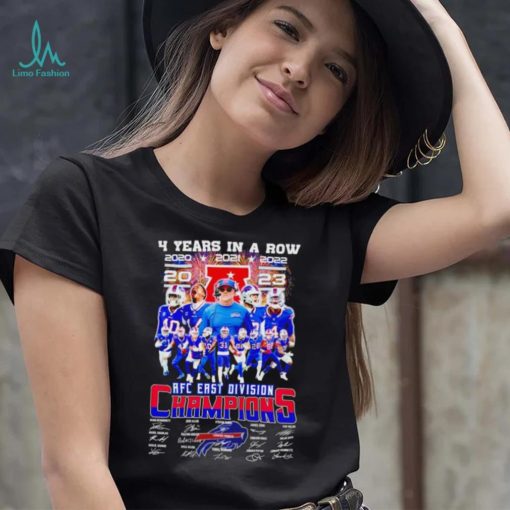 Buffalo Bills 4 years in a row 2023 AFC East Division Champions signatures shirt