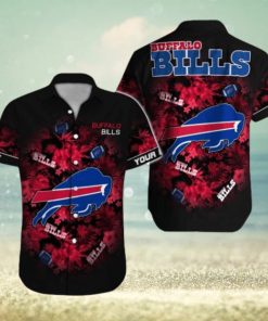 Buffalo Bills Custom Name red flower aloha Hawaiian Shirt Special Gift For Real Fans