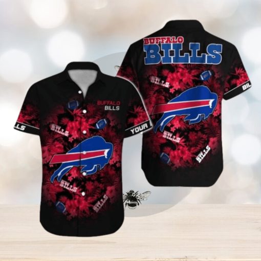 Buffalo Bills Custom Name red flower aloha Hawaiian Shirt Special Gift For Real Fans