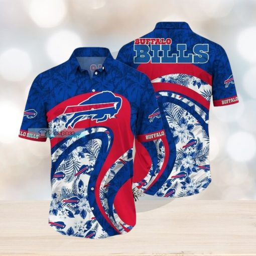 Buffalo Bills Floral Wavy Lines Hawaiian Shirt