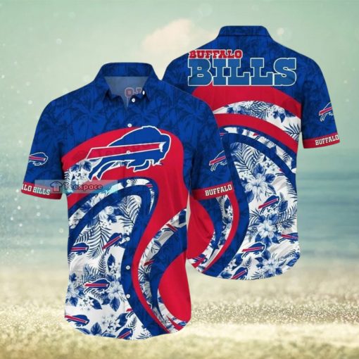 Buffalo Bills Floral Wavy Lines Hawaiian Shirt