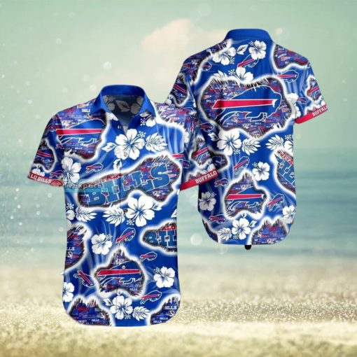 Buffalo Bills Flower Ashed Hawaiian Shirt