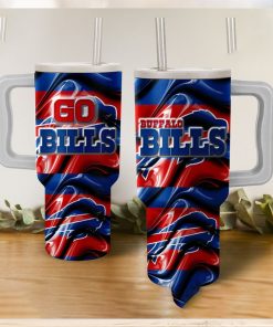 Buffalo Bills Go Bills Wavy Pattern Tumbler With Handle