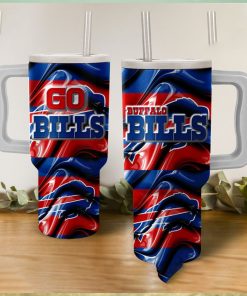 Buffalo Bills Go Bills Wavy Pattern Tumbler With Handle