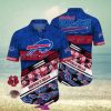 Buffalo Bills Hawaiian Shirt US Flag Flower Pattern All Over Print Gift For Fans NFL