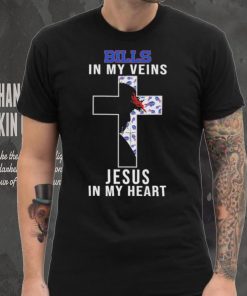 Buffalo Bills NFL In My Veins Jesus In My Heart Cross 2024 T Shirt