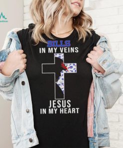 Buffalo Bills NFL In My Veins Jesus In My Heart Cross 2024 T Shirt