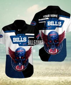 Buffalo Bills Personalized name number red Skull hawaiian Shirt For fan