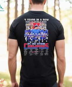 Buffalo Bills Team 4 Years In A Row AFC East Division Champions Signatures Shirt