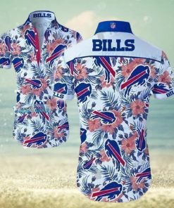 Buffalo Bills White Floral Pattern Hawaiian Shirt