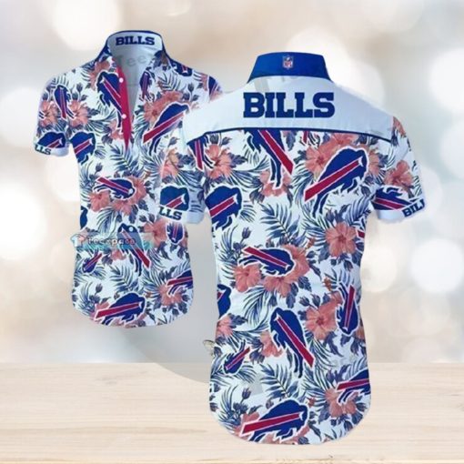 Buffalo Bills White Floral Pattern Hawaiian Shirt