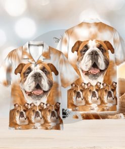 Bulldog Funny 3D Hawaiian Shirt Holiday Gift