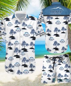 Busch Light Beer Floral Hawaiian Shirts And Short Summer Beach Set