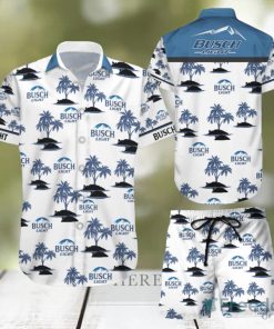 Busch Light Beer Floral Hawaiian Shirts And Short Summer Beach Set