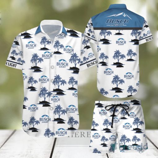 Busch Light Beer Floral Hawaiian Shirts And Short Summer Beach Set