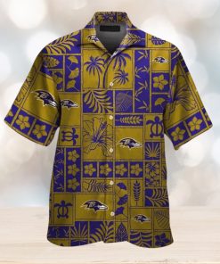 Button Up Short Sleeve Baltimore Ravens Tropical Hawaiian Shirt