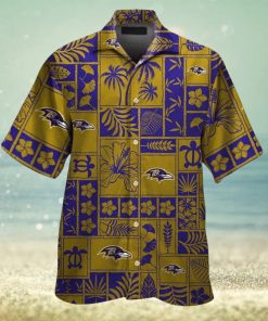 Button Up Short Sleeve Baltimore Ravens Tropical Hawaiian Shirt