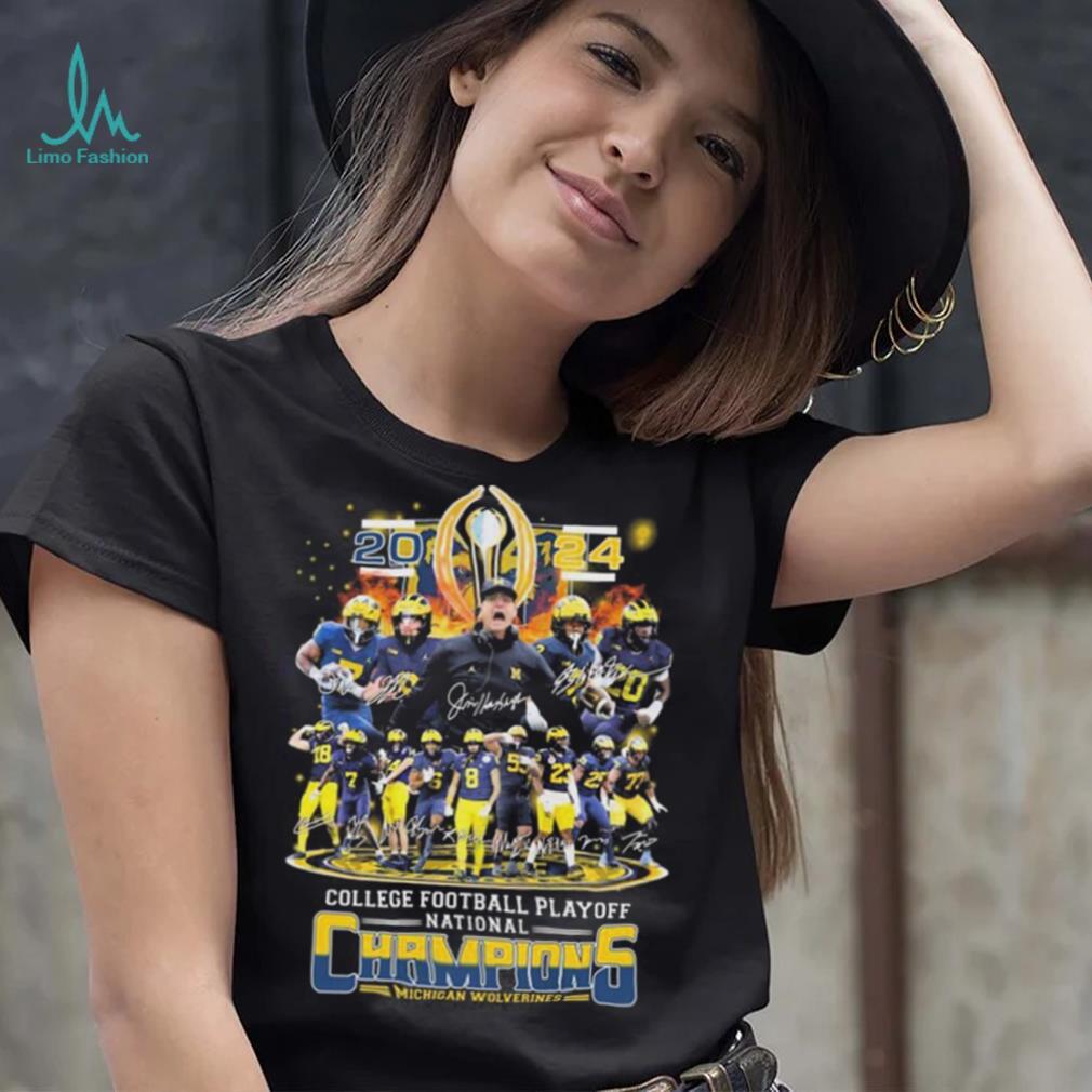 CFP 2024 National Championship Michigan Wolverines Team Champions Signatures Shirt CFP 2024 National Championship Michigan Wolverines Team Champions Signatures Shirt