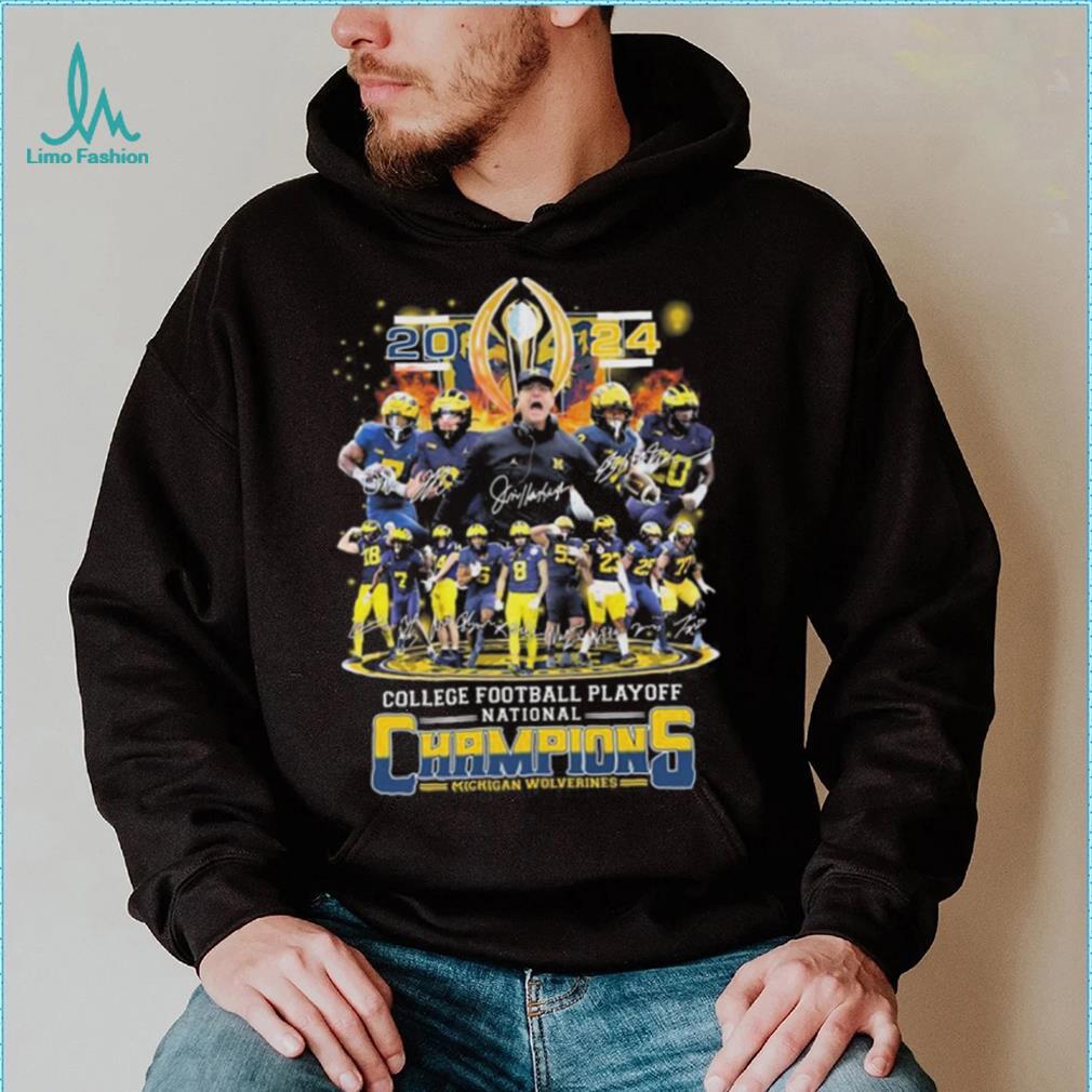 CFP 2024 National Championship Michigan Wolverines Team Champions Signatures Shirt CFP 2024 National Championship Michigan Wolverines Team Champions Signatures Shirt