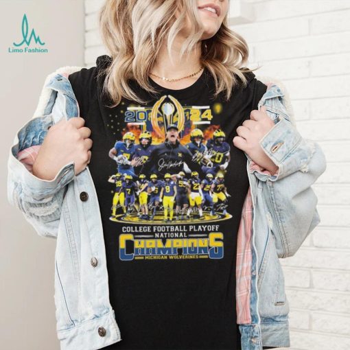 CFP 2024 National Championship Michigan Wolverines Team Champions Signatures Shirt