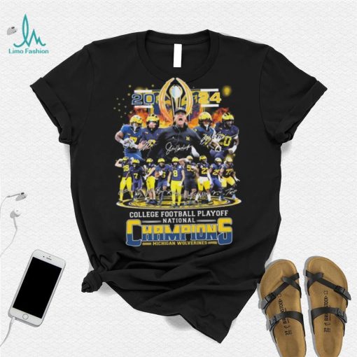 CFP 2024 National Championship Michigan Wolverines Team Champions Signatures Shirt