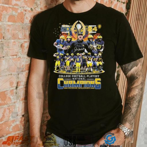 CFP 2024 National Championship Michigan Wolverines Team Champions Signatures Shirt
