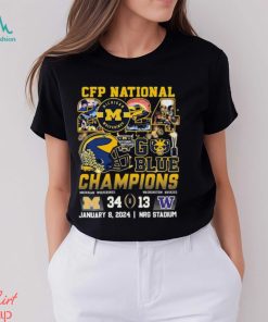 CFP National 2024 Michigan Wolverines Champions 34 13 Washington Go Blue Shirt