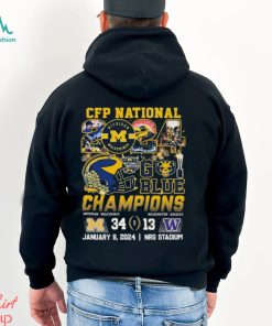 CFP National 2024 Michigan Wolverines Champions 34 13 Washington Go Blue Shirt, hoodie, sweater, long sleeve and tank top CFP National 2024 Michigan Wolverines Champions 34 13 Washington Go Blue Shirt