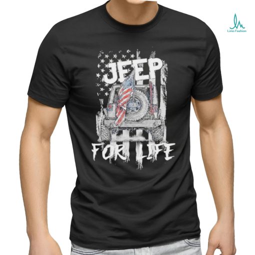 Car Jeep American For Life Flag Shirt