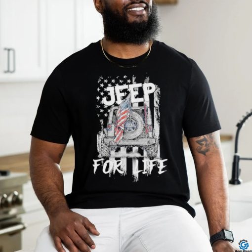 Car Jeep American For Life Flag Shirt