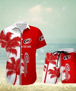 Carolina Hurricanes Hawaiian Shirt And Shorts Custom Name NHL Sport Team Gift