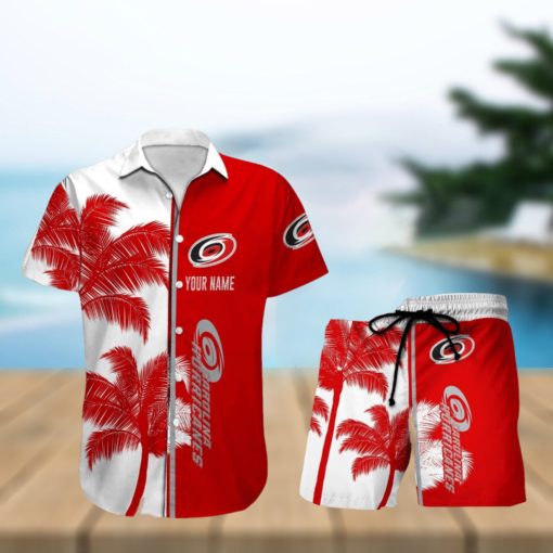 Carolina Hurricanes Hawaiian Shirt And Shorts Custom Name NHL Sport Team Gift