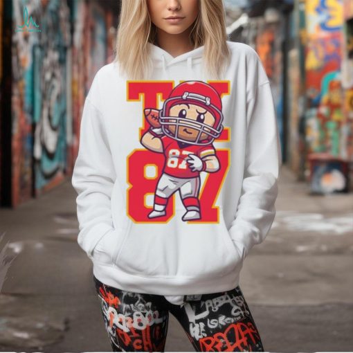 Cartoon Travis Kelce Playing Football 3D shirt
