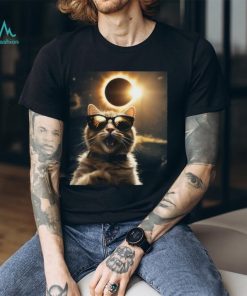 Cat Taking A Selfie with Solar 2024 Eclipse Wearing Glasses T Shirt