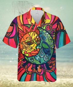 Celestial Sun Moon Hippie 3D Full Print Hawaiian Unisex Shirt