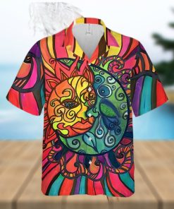 Celestial Sun Moon Hippie 3D Full Print Hawaiian Unisex Shirt